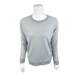 Modern Soul Slub French Terry Sweatshirt with Snap Detail Grey X-Small Size